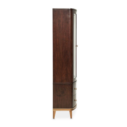 Camellia Field Display Cabinet - Warm Pecan