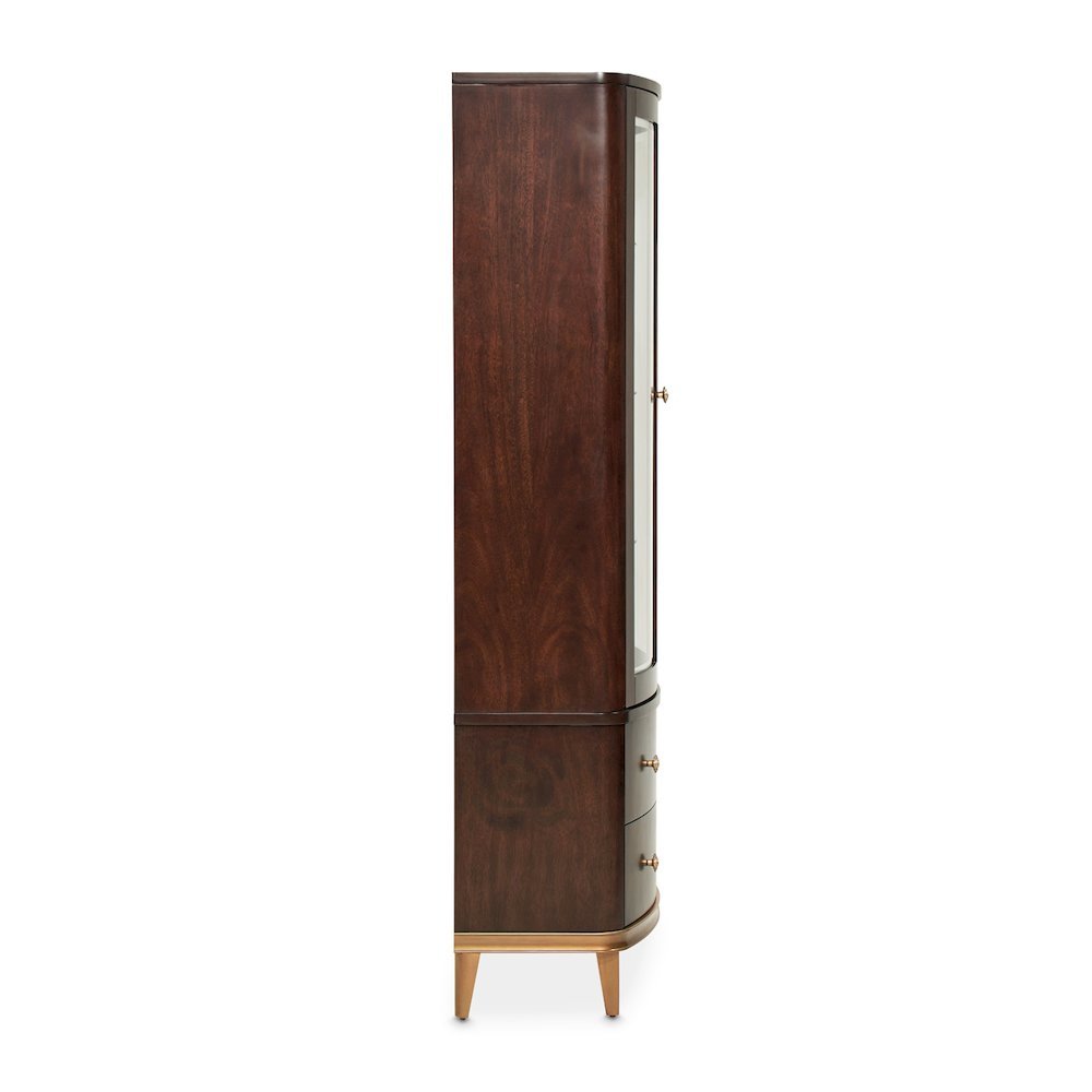 Camellia Field Display Cabinet - Warm Pecan