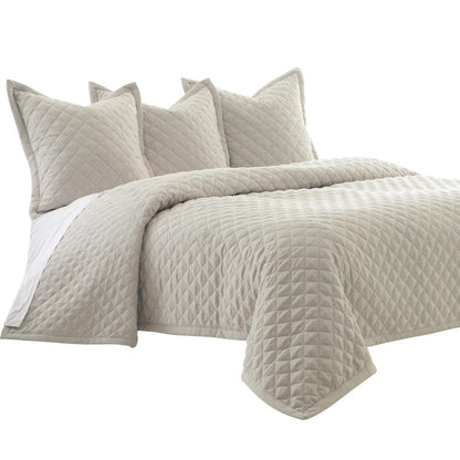 Aragoza 4-Piece King Quilt Set - Cream