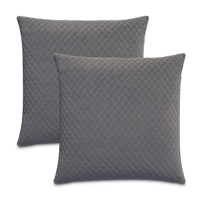 Gemma 21" Velvet Throw Pillow, Set of 2 - Dove