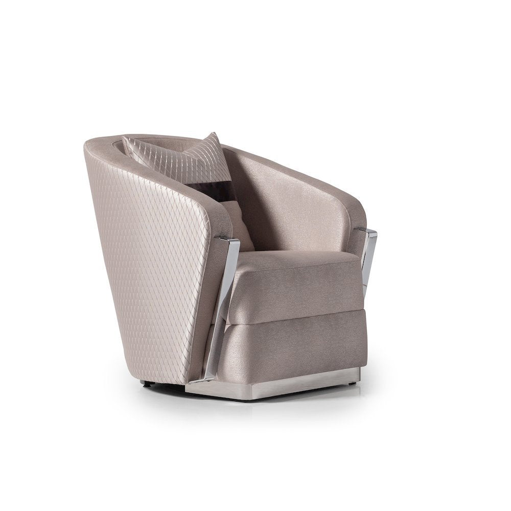 Carmela Accent Chair - Zinc/Silver