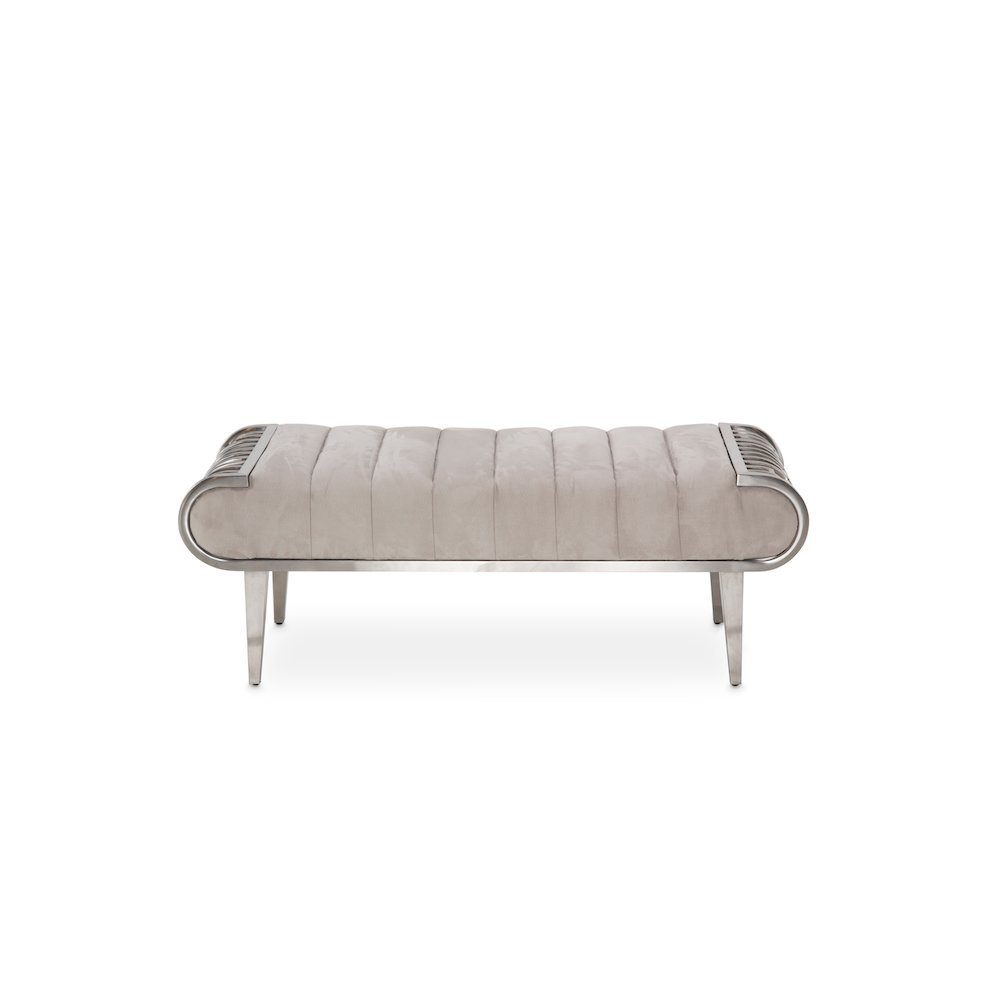 Roxbury Park Tufted Bench - Stainless Steel
