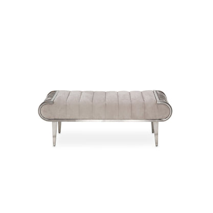 Roxbury Park Tufted Bench - Stainless Steel