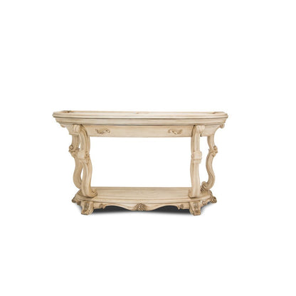 French Country Furniture – Beige Console Table for Entryway or Wall Use