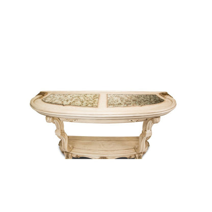 French Country Furniture – Beige Console Table for Entryway or Wall Use