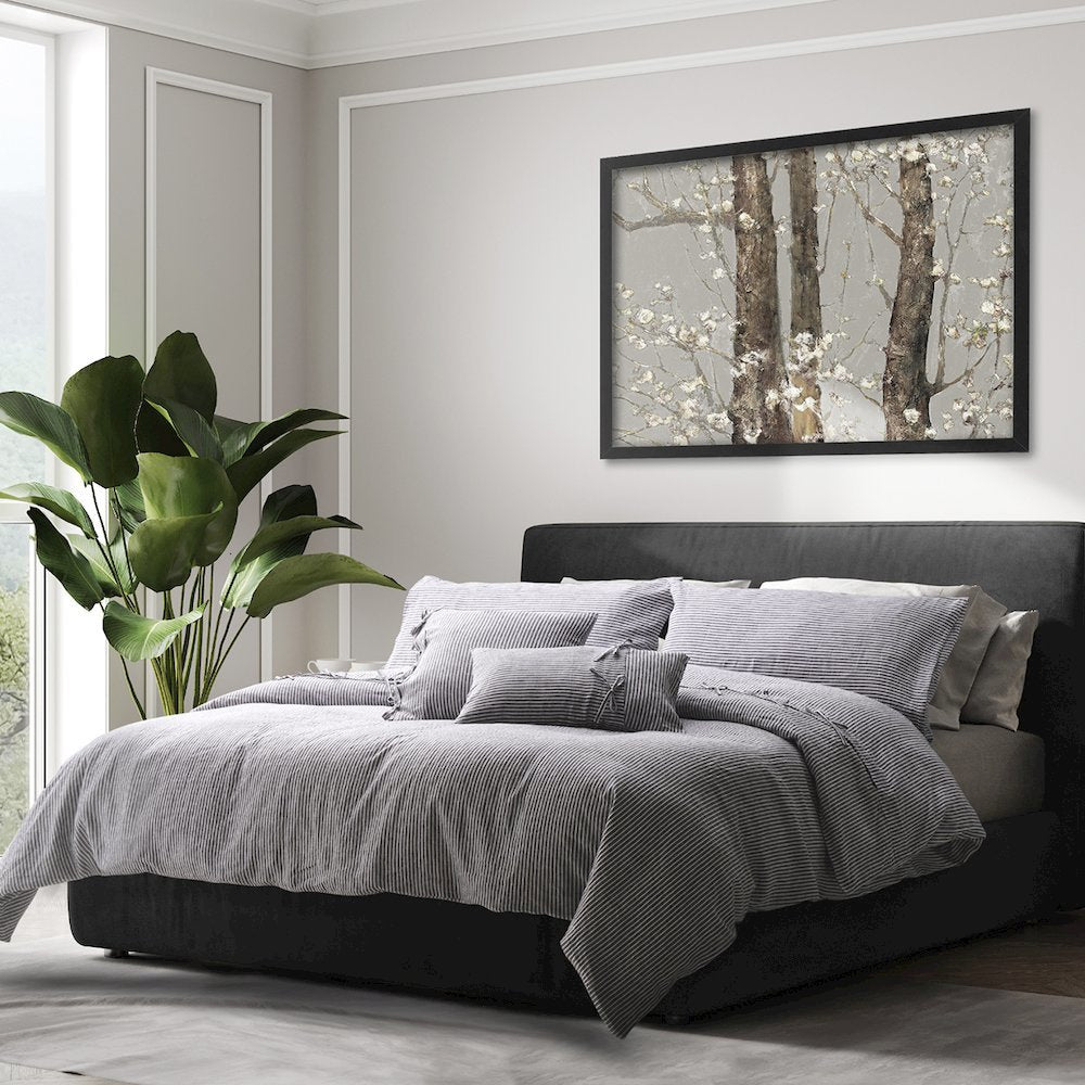 Grant 5-Piece King Linen Duvet Set - Charcoal