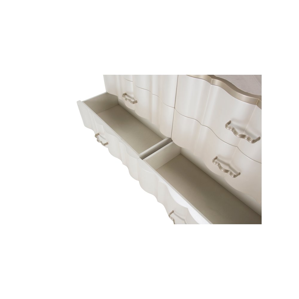 London Place Dresser with Mirror - Creamy Pearl