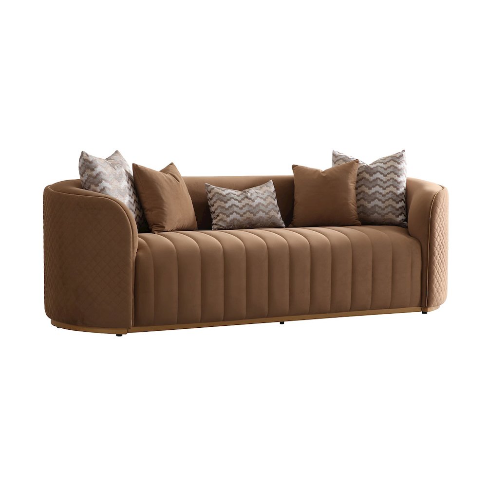 Ariana Velvet Sofa - Caramel/Gold
