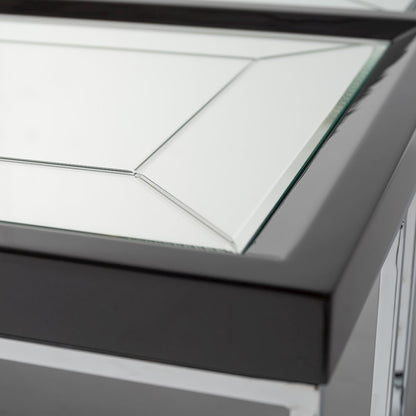 Carmela Cocktail Table - Glossy  Charcoal Sand