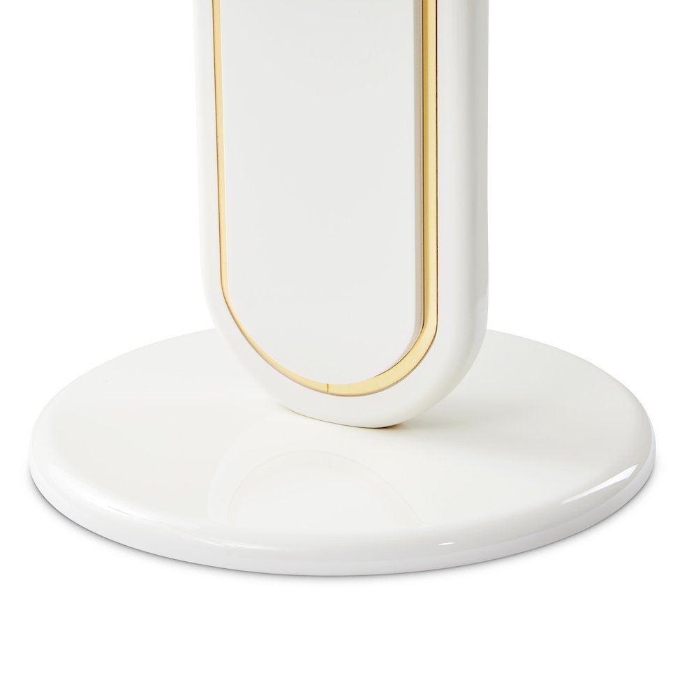 Sassani Accent Table - Pearl White/Gold