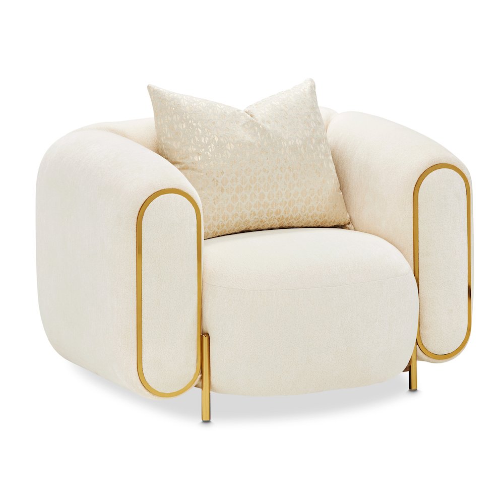 Sassani Accent Chair - Crepe/Gold