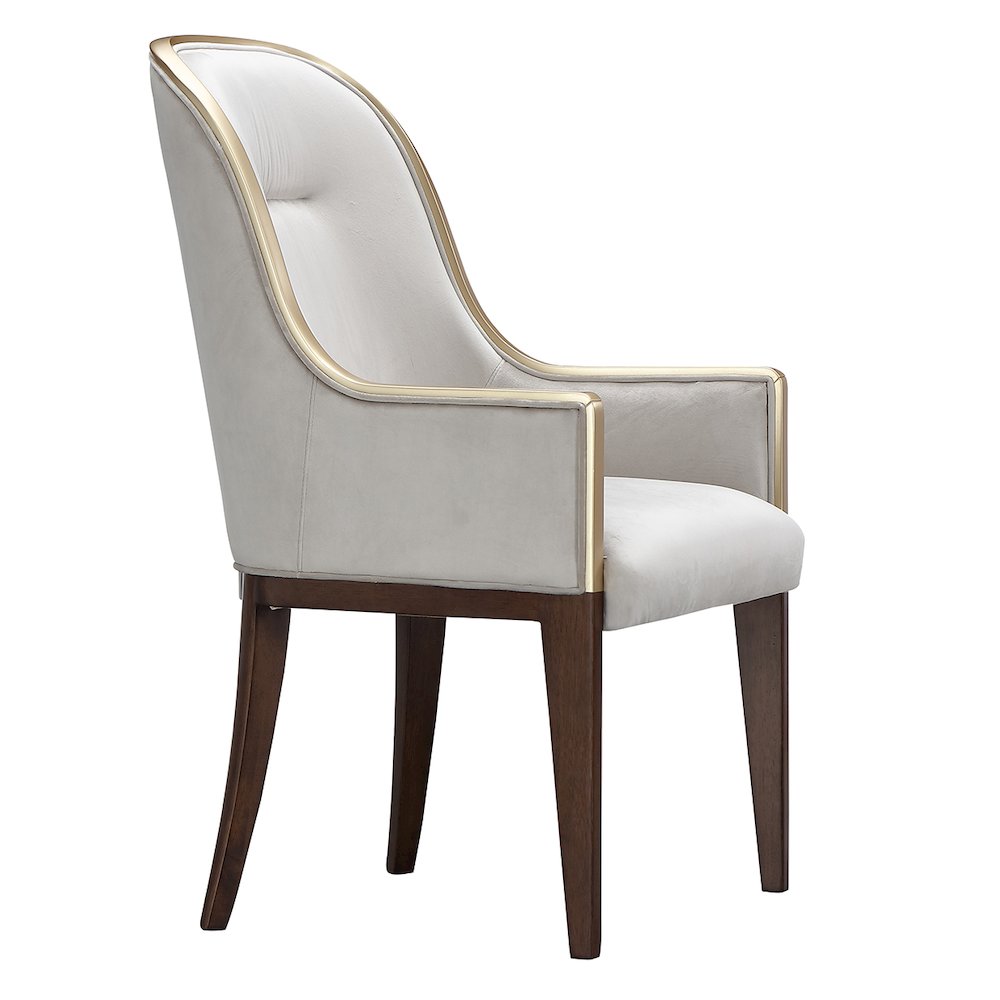 Houston Dining Arm Chair - Porcini/Walnut