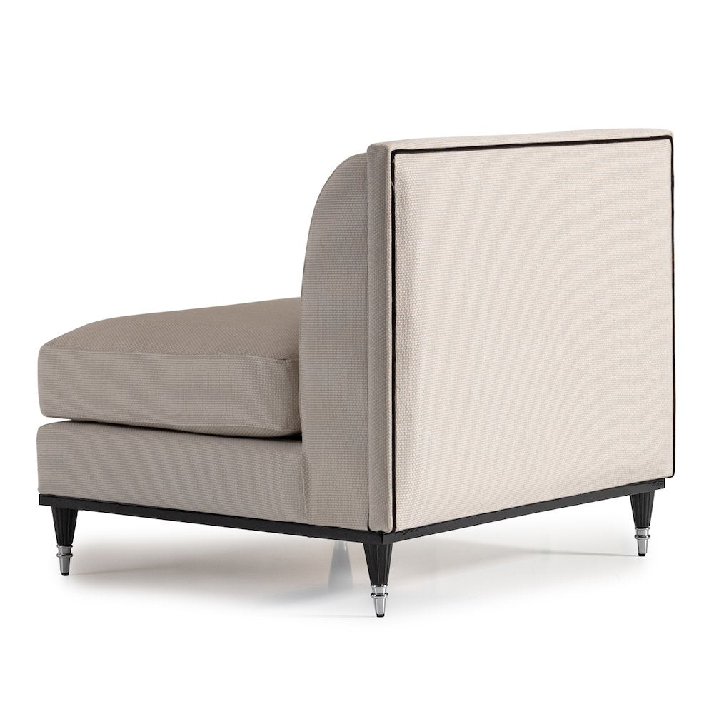 La Francaise Armless Accent Chair - Cafe au Lait/Black