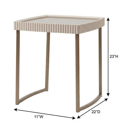 Lisbon Side Table - Silken Cream/Bronze