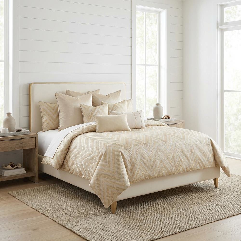 Infinity 9-Piece Queen Duvet Set - Gold