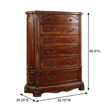 Cortina 6-Drawer Chest - Honey Walnut