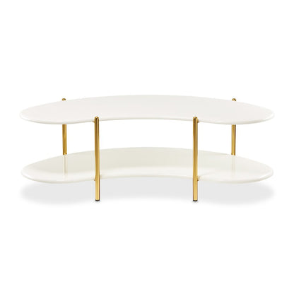 Sassani Cocktail Table - Pearl White/Gold