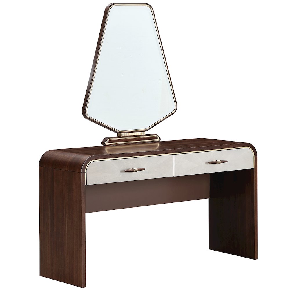 Houston Vanity Table with Mirror - Walnut