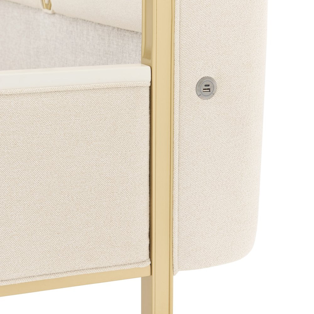 Scotts Square Queen Bed - Light Champagne