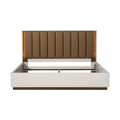 Pavira Eastern King Bed with LED Lights - Walnut