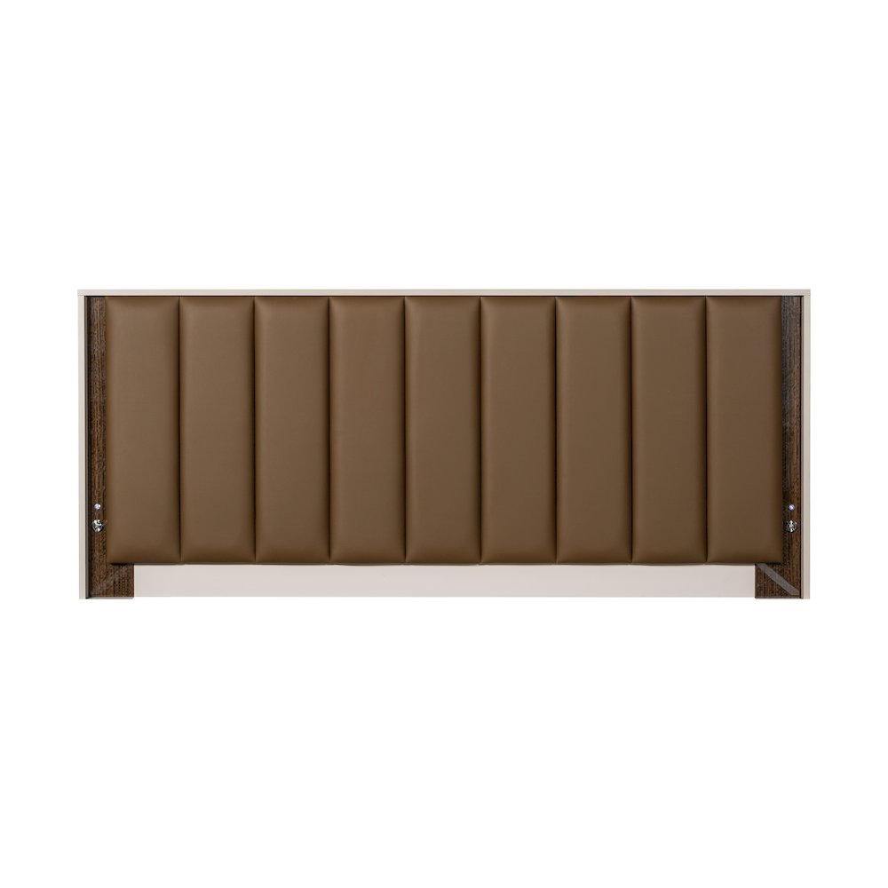 Pavira Eastern King Bed with LED Lights - Walnut