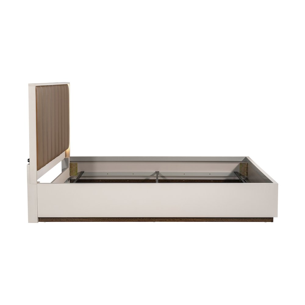 Pavira Eastern King Bed with LED Lights - Walnut