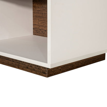Pavira 1-Drawer Nightstand with LED Lights - Walnut