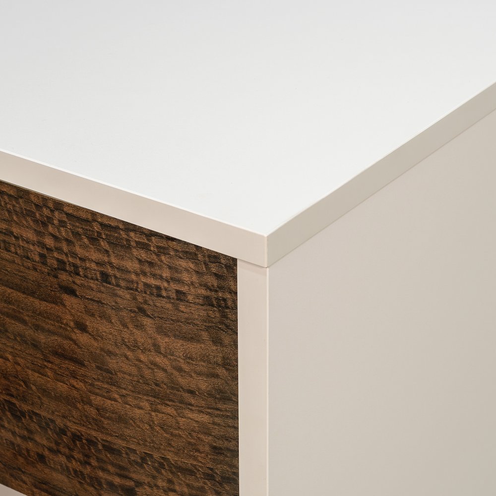 Pavira 1-Drawer Nightstand with LED Lights - Walnut