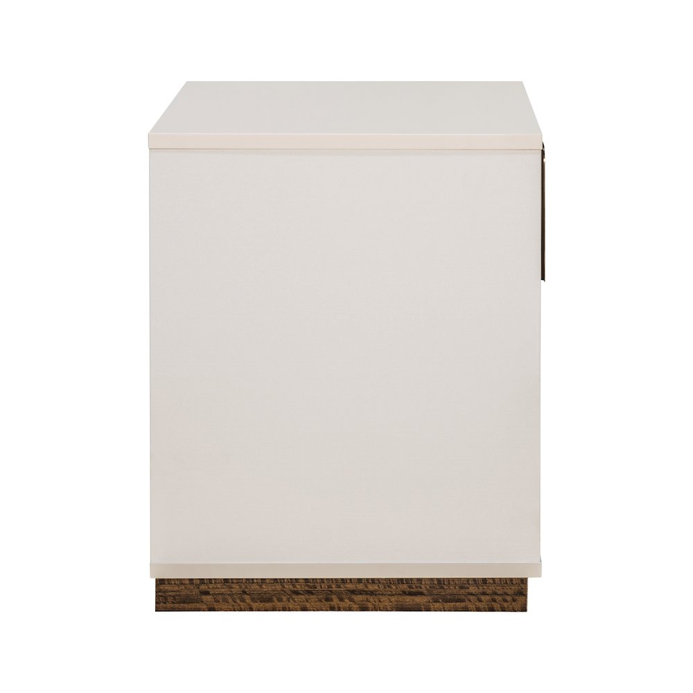 Pavira 1-Drawer Nightstand with LED Lights - Walnut