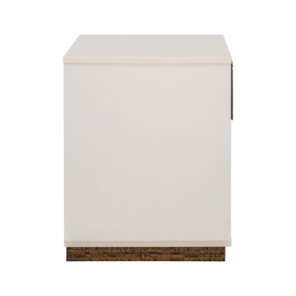 Pavira 1-Drawer Nightstand with LED Lights - Walnut
