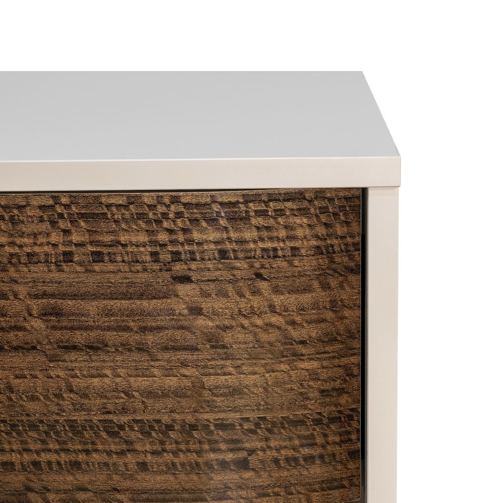 Pavira 1-Drawer Nightstand with LED Lights - Walnut