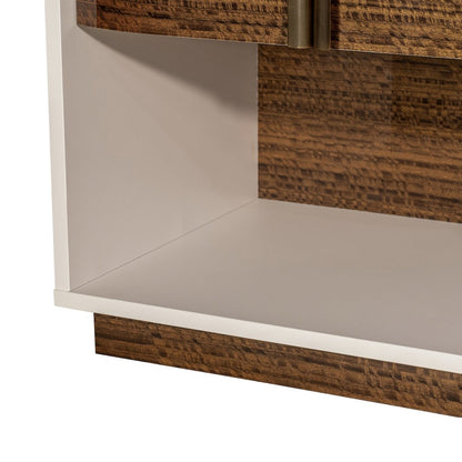 Pavira 1-Drawer Nightstand with LED Lights - Walnut