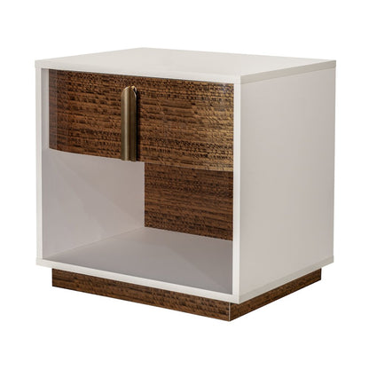 Pavira 1-Drawer Nightstand with LED Lights - Walnut