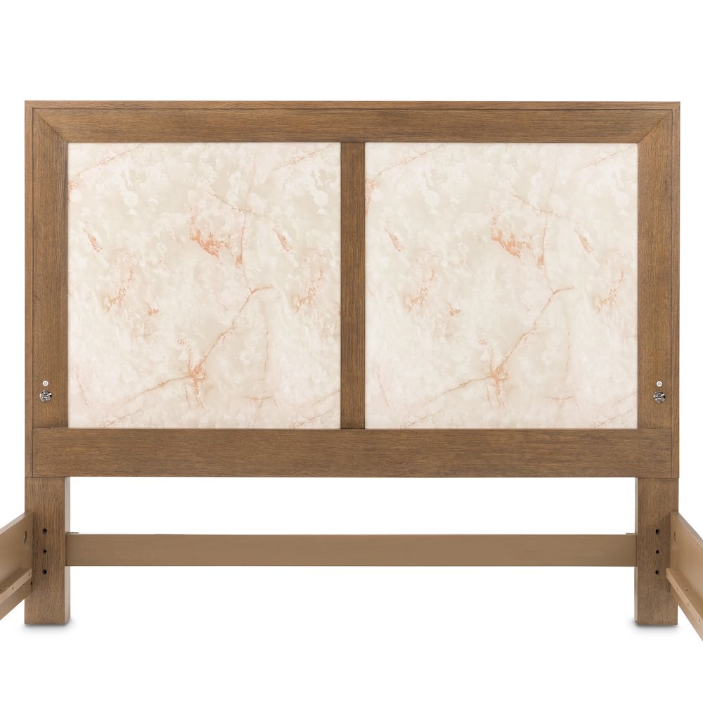 Portrait Eastern King Panel Bed with LED Lights - Sienna Brown