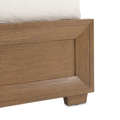 Portrait Eastern King Panel Bed with LED Lights - Sienna Brown