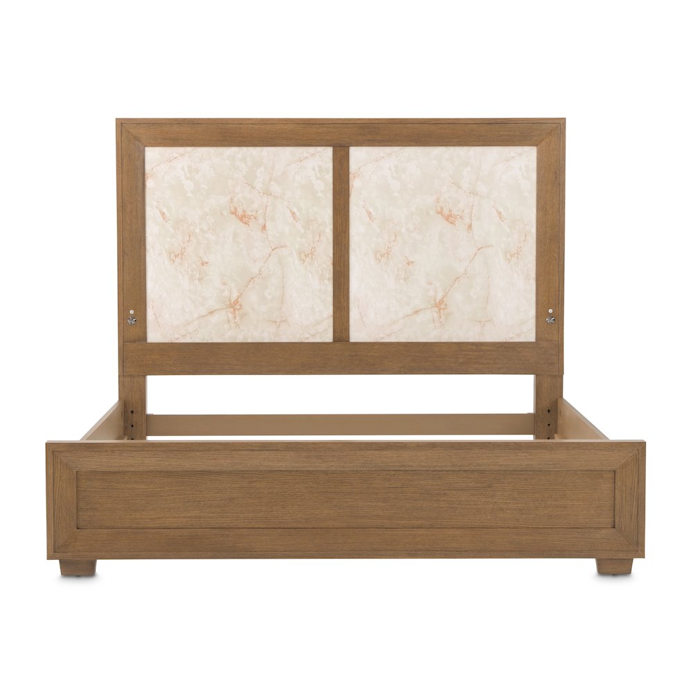 Portrait Queen Panel Bed with LED Lights - Sienna Brown