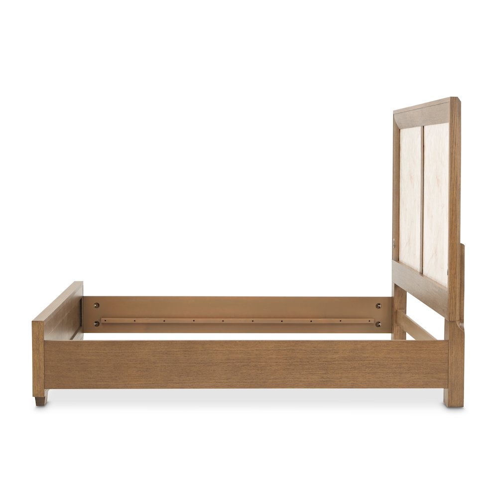 Portrait Queen Panel Bed with LED Lights - Sienna Brown