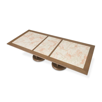 Portrait Wide Rectangular Dining Table - Sienna Brown