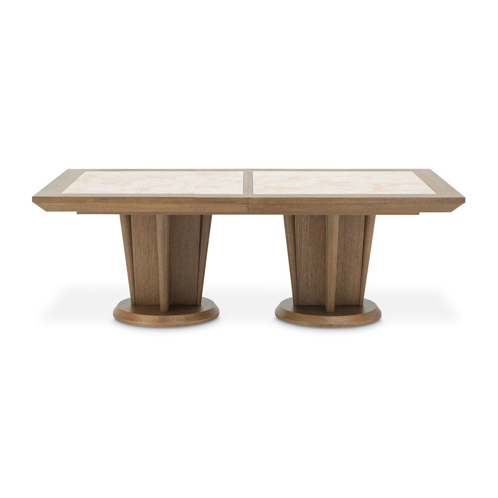Portrait Wide Rectangular Dining Table - Sienna Brown