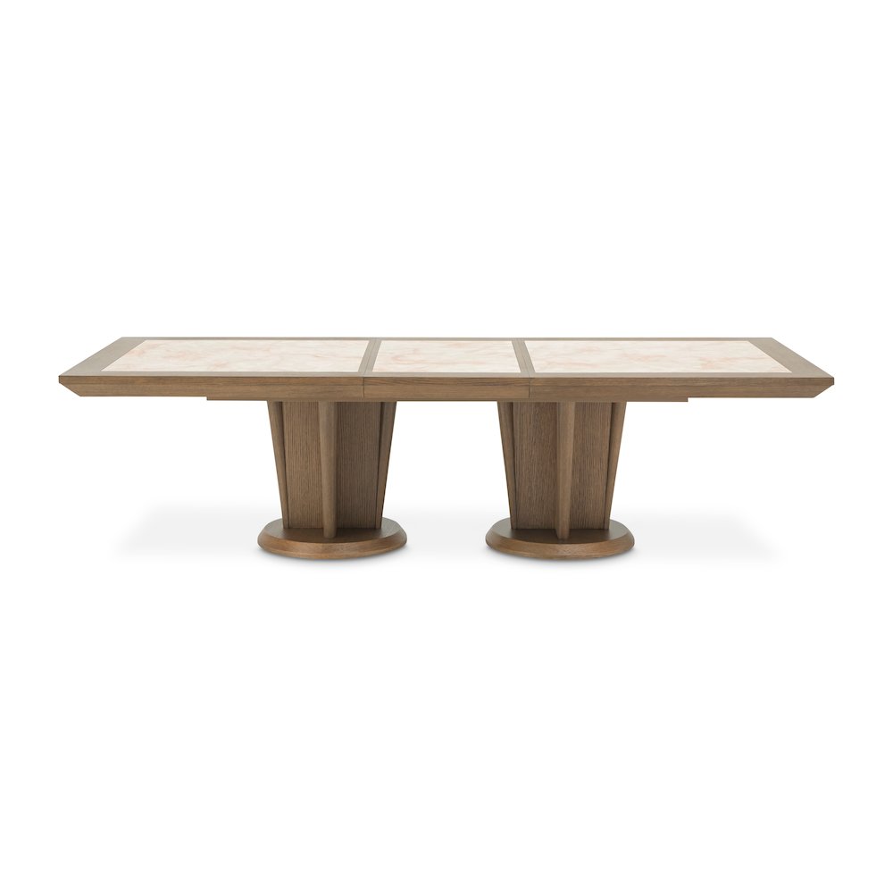 Portrait Wide Rectangular Dining Table - Sienna Brown