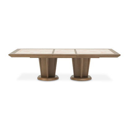 Portrait Wide Rectangular Dining Table - Sienna Brown