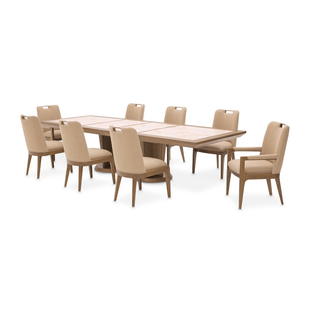 Portrait Wide Rectangular Dining Table - Sienna Brown
