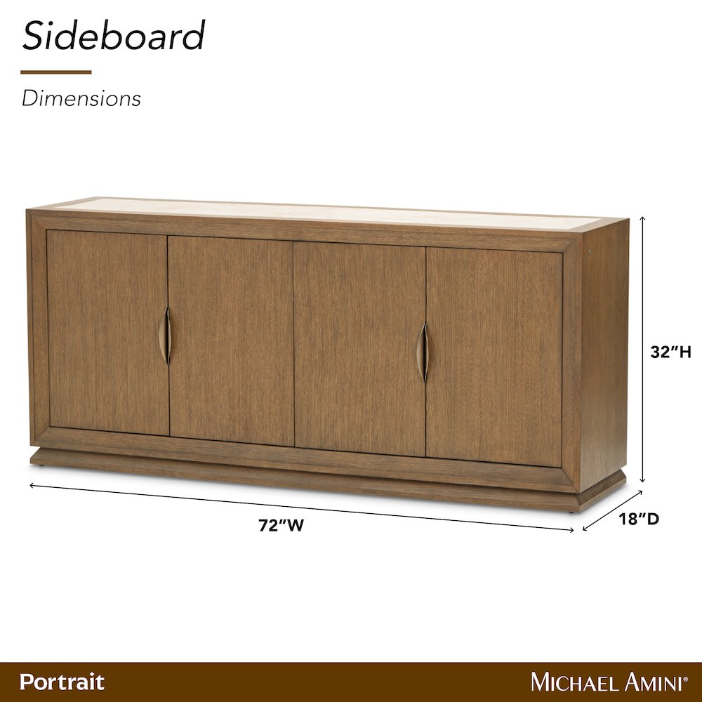 Portrait Sideboard with LED Lights - Sienna Brown
