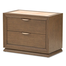 Portrait 2-Drawer Nightstand with LED Lights - Sienna Brown