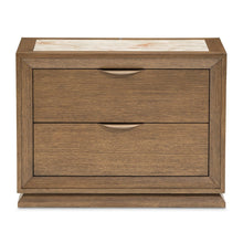 Portrait 2-Drawer Nightstand with LED Lights - Sienna Brown