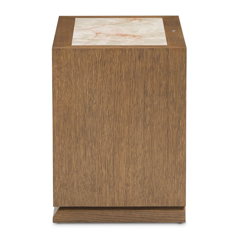 Portrait 2-Drawer Nightstand with LED Lights - Sienna Brown