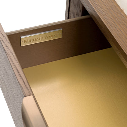 Portrait 2-Drawer Nightstand with LED Lights - Sienna Brown