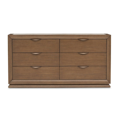 Portrait Small Dresser with LED Lights - Sienna Brown