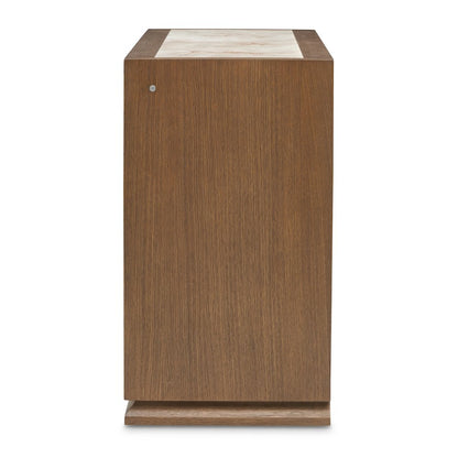 Portrait Small Dresser with LED Lights - Sienna Brown