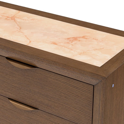 Portrait Small Dresser with LED Lights - Sienna Brown